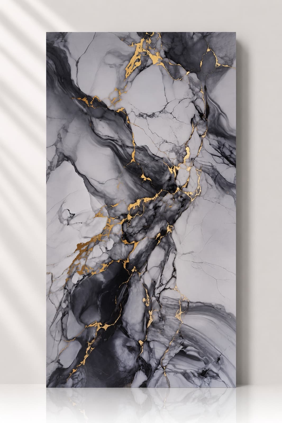 Noir Kintsugi Marble Panel — detail