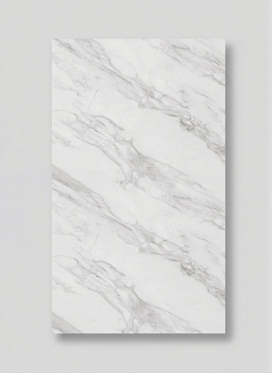 Statuario Venato - Marble Bamboo Veneer Panels with Gray Veins - 8x4 Feet