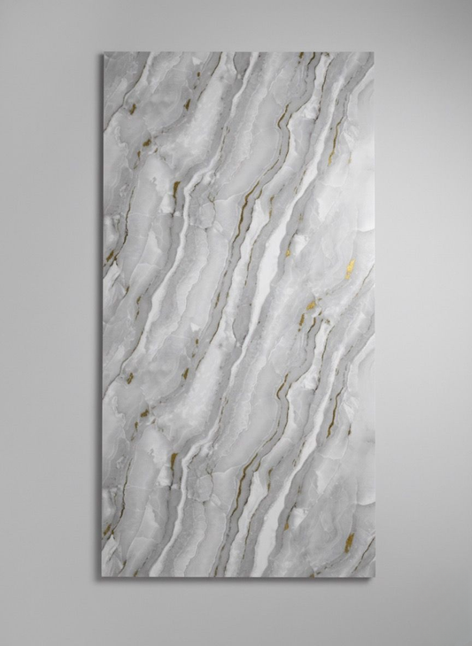 Cloud Agate - Marble Bamboo Veneer Panels with Gray Veins - 8x4 Feet